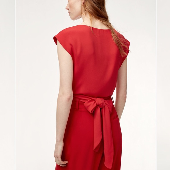 ARITZIA BABATON AZIZA BLOUSE RED - Picture 4 of 6